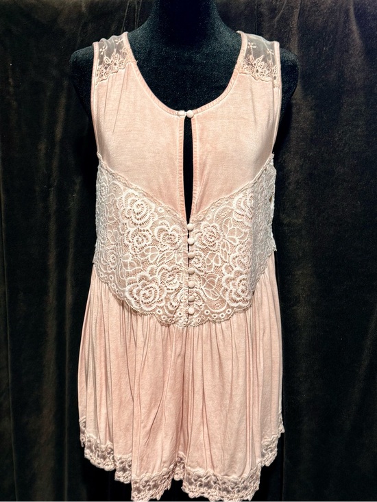POL Tops - NWOT POL Women's Knit Babydoll Tunic Tank in Blush Pink